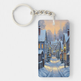 The Town In Winter Sleutelhanger