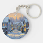 The Town In Winter Sleutelhanger (Achterkant)