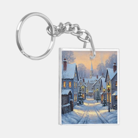 The Town In Winter Sleutelhanger (Voorkant Links)