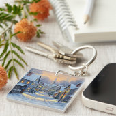 The Town In Winter Sleutelhanger (Voorkant Rechts)