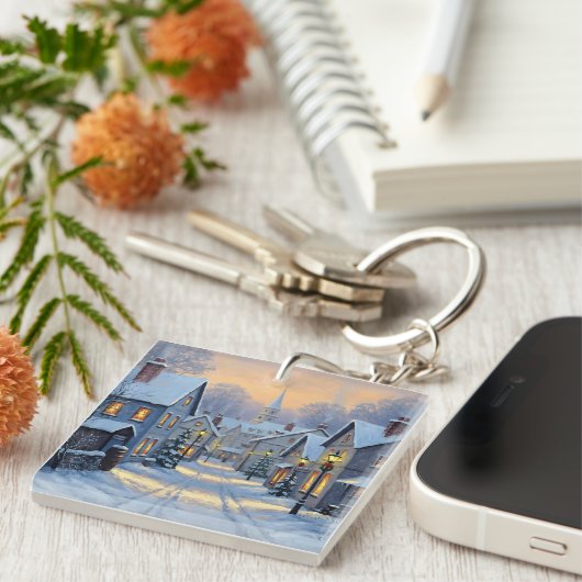 The Town In Winter Sleutelhanger (Voorkant Rechts)