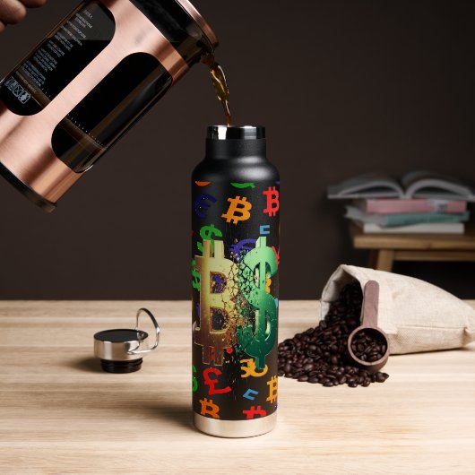 The Trader Dream Collection Candlestick Charts Waterfles (Koffie (Gedraaid) )