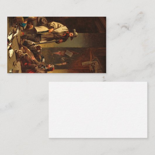 The Trapper's Cabin, 1858 door John Mix Stanley Visitekaartje (Voorkant / Achterkant)