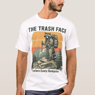 The Trash Face - Grappige Wasbeer Wandelend Vintag T-shirt