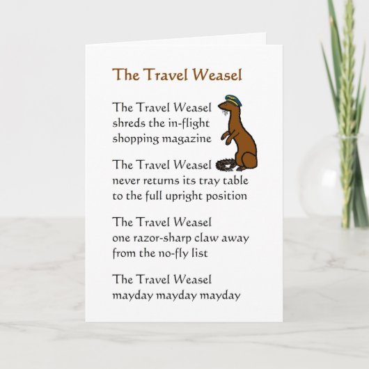 The Travel Weasel - een grappig gedicht over een r Kaart (Voorkant)