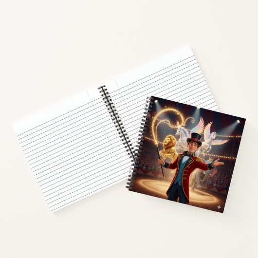 The Traveling Circus Ringmaster Notebook Notitieboek (Binnen)