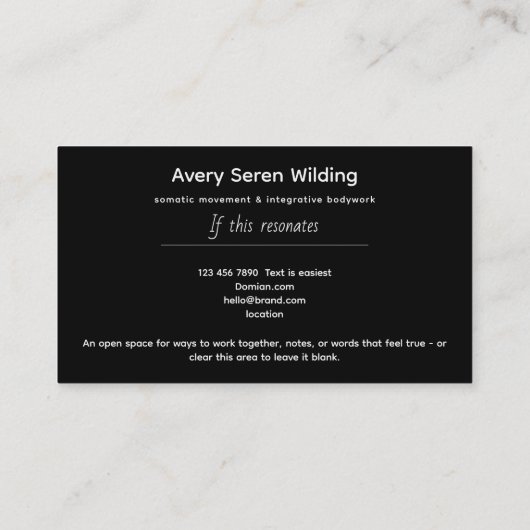 The Tree Between Worlds | Tree of Life R&B Visitekaartje (Achterkant)