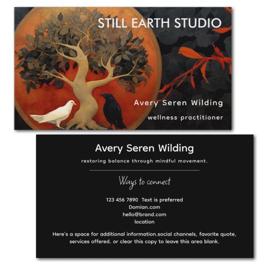 The Tree Between Worlds | Tree of Life Red/Blk Visitekaartje