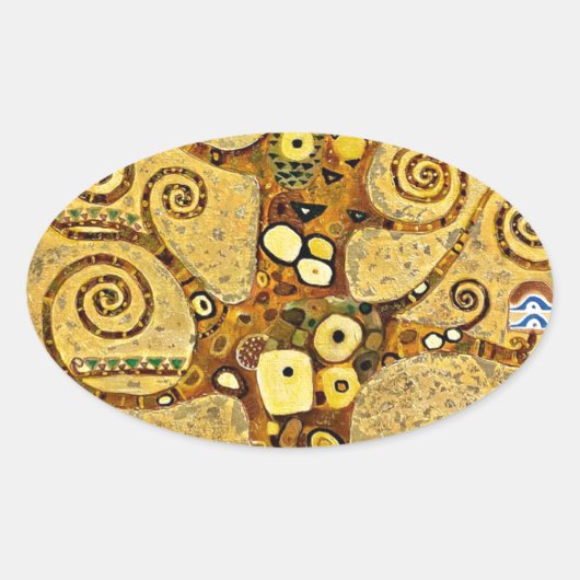 “ The Tree of Life ” , Gustav Klimt Ovale Sticker (Voorkant)