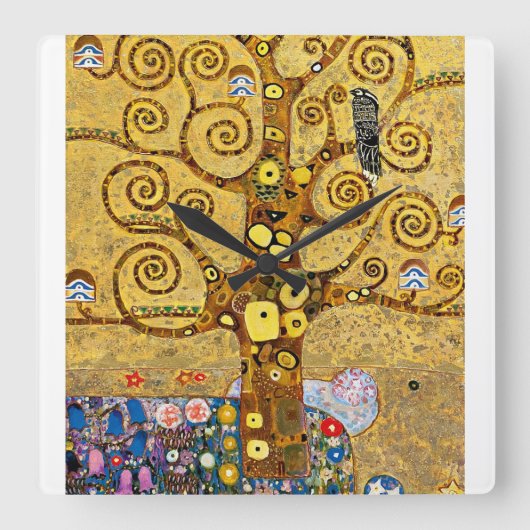 “ The Tree of Life ” , Gustav Klimt Vierkante Klok (Voorkant)