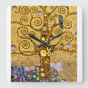 “ The Tree of Life ” , Gustav Klimt Vierkante Klok