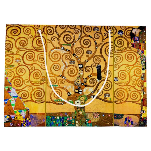 The Tree of Life, Klimt Large Gift Bag Groot Cadeauzakje (Achterkant)
