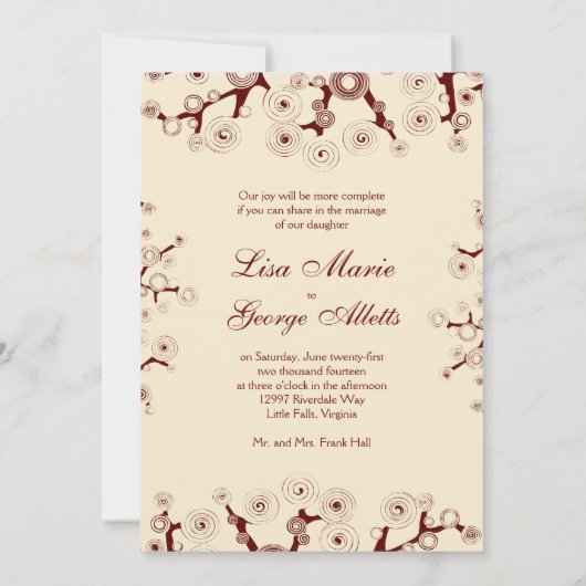 The Tree of Life Wedding Invitation Kaart (Achterkant)