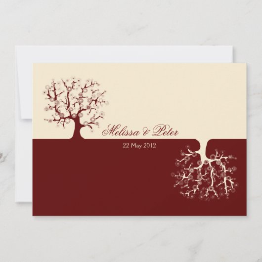 The Tree of Life Yin-Yang Wedding Invitation Kaart (Voorkant)