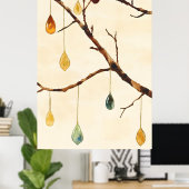 The tree with golden leaves is a popular wall  poster (Thuiskantoor)