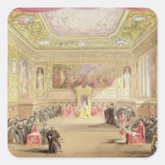 The Trial, Act IV, Scene I van Charles Kean's pro Vierkante Sticker (Voorkant)