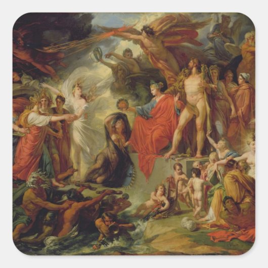 The Triumph of Civilization, c.1794-98 Vierkante Sticker (Voorkant)