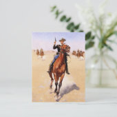 The Trooper, kunstwerk van Frederic Remington Feestdagenkaart (Staand voorkant)