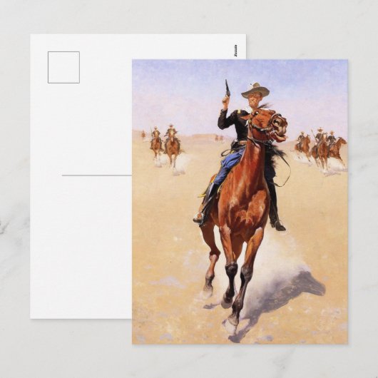 The Trooper, kunstwerk van Frederic Remington Feestdagenkaart (Voorkant / Achterkant)