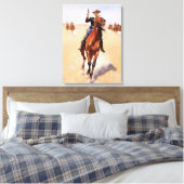The Trooper van Frederic Remington Canvas Afdruk (Insitu (Slaapkamer))