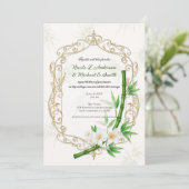 The Tropical Imperial Bamboo Garden Wedding  Kaart (Staand voorkant)