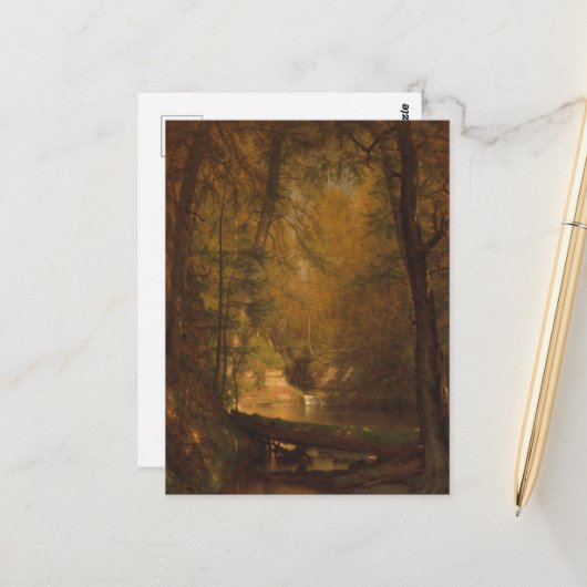 The Trout Pool (1870) - Worthington Whittredge Briefkaart (Voorkant / Achterkant in situ)