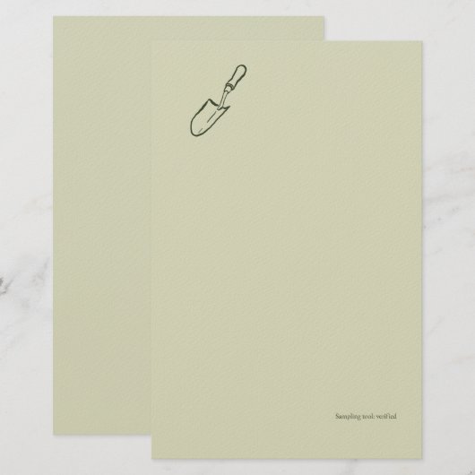 The Trowel -Botanists Pause- Minimalist Briefpapier (Voorkant / Achterkant)