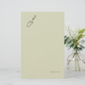 The Trowel -Botanists Pause- Minimalist Briefpapier (Staand voorkant)