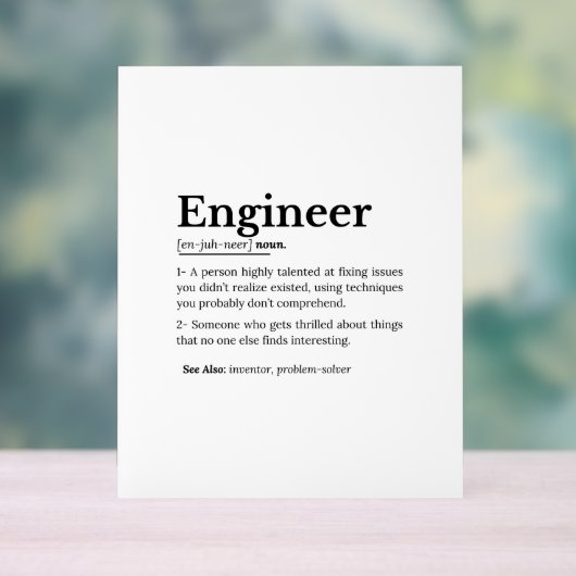 The True Meaning of an Engineer Acryl Bord (Neutraal)