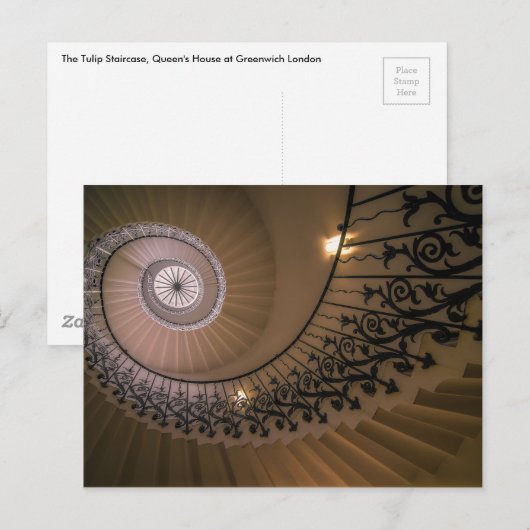 The Tulip Staircase, Queen's House in Greenwich Briefkaart (Voorkant / Achterkant)