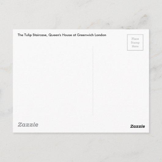 The Tulip Staircase, Queen's House in Greenwich Briefkaart (Achterkant)