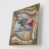 The Tuskegee Airmen-RED TAILS Square Wall Clock Vierkante Klok (Hoek)