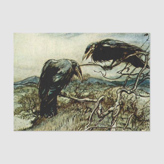 "The Twa Corbies" van Arthur Rackham Tissuepapier (Voorkant)