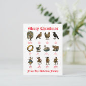 The Twelve Days Of Christmas Feestdagenkaart (Staand voorkant)