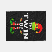 The Twin Elf Christmas Family Matching Pajama  Fleece Deken (Voorkant (Horizontaal))