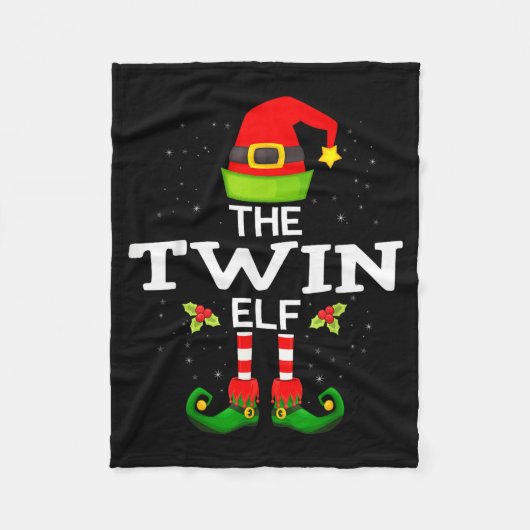 The Twin Elf Christmas Family Matching Pajama  Fleece Deken (Voorkant)