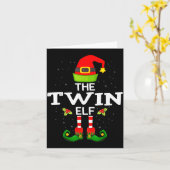 The Twin Elf Christmas Family Matching Pajama Kaart (Gele Bloem)