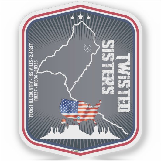 The Twisted Sisters Texas USA Motorcycle 02 Sticker (Voorkant)