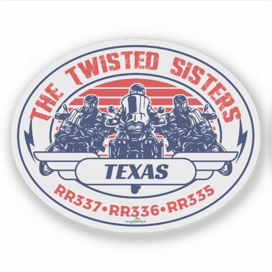 The Twisted Sisters Texas USA Motorfiets 01 Sticker (Voorkant)
