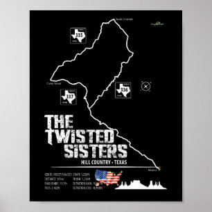 The Twisted Sisters Texas USA Motorfiets 02 Poster