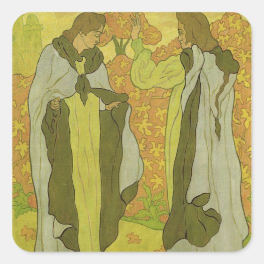 The Two Graces, 1895 Vierkante Sticker (Voorkant)