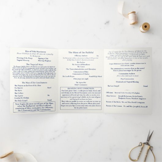 The Two Hearts Catholic Wedding Drieluik Programma (Binnen)