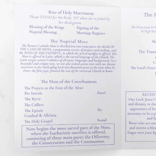 The Two Hearts Catholic Wedding Drieluik Programma (Binnenzijde eerst)