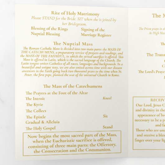 The Two Hearts Catholic Wedding Drieluik Programma (Binnenzijde eerst)