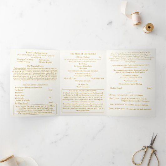 The Two Hearts Catholic Wedding Drieluik Programma (Binnen)