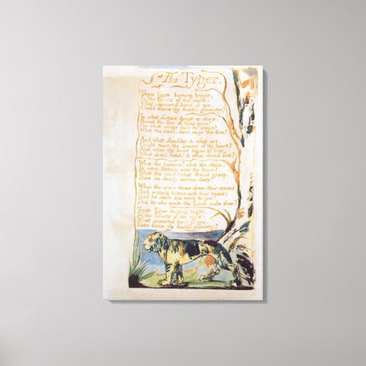 The Tyger, van Sangen of Innocence Canvas Afdruk (Voorkant)