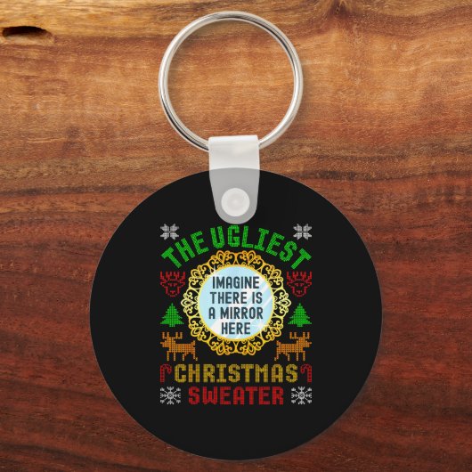 The Ugliest Christmas Sweater With An Image Of A M Sleutelhanger (Voorkant)