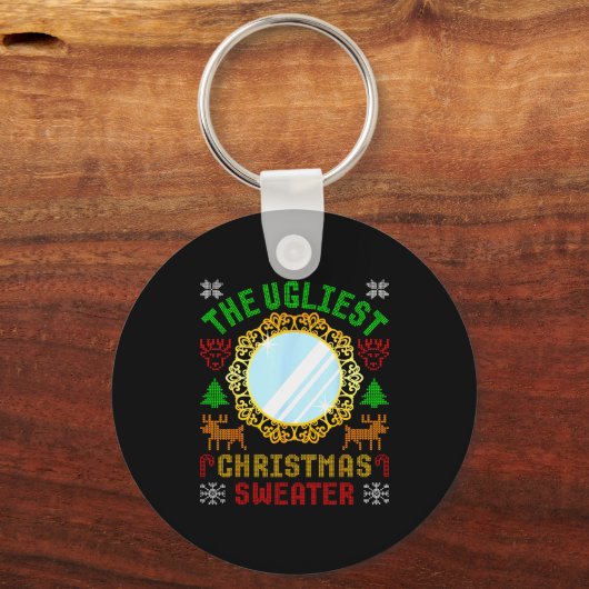 The Ugliest Ugly Christmas Sweater With Mirror Fun Sleutelhanger (Voorkant)