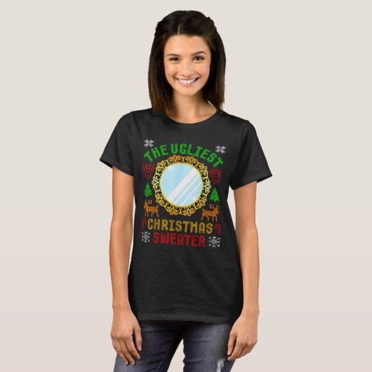 The Ugliest Ugly Christmas Sweater With Mirror Fun T-shirt (Voorkant volledig)