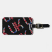 The UK Union Jack British Flag Typography Elegant Bagagelabel (Voorkant horizontaal)